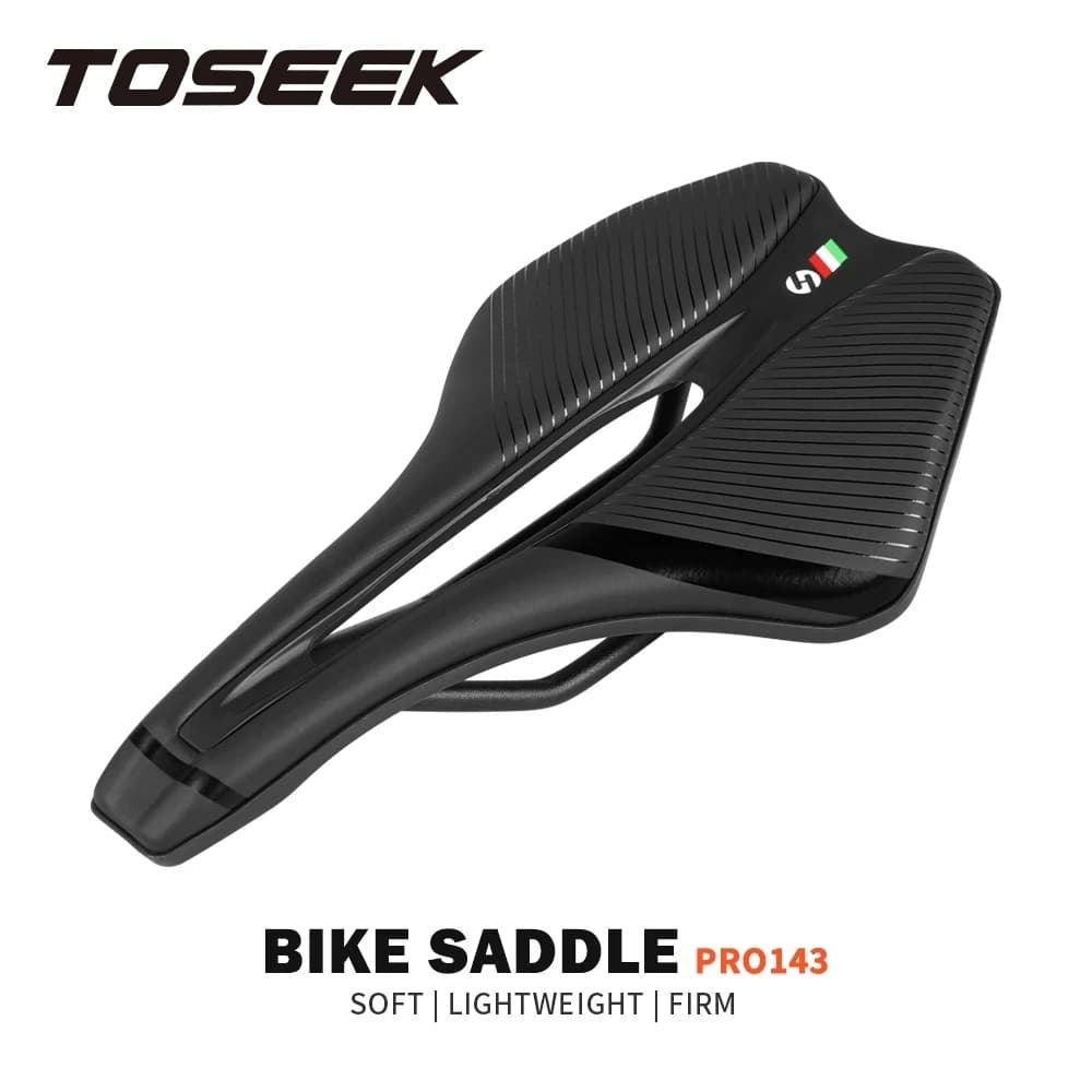 TOSEEK PRO143 Sella da Ciclismo da Corsa MTB/Bici da Strada 245*139mm Comoda Impermeabile Design Ergonomico Cuscino Morbido