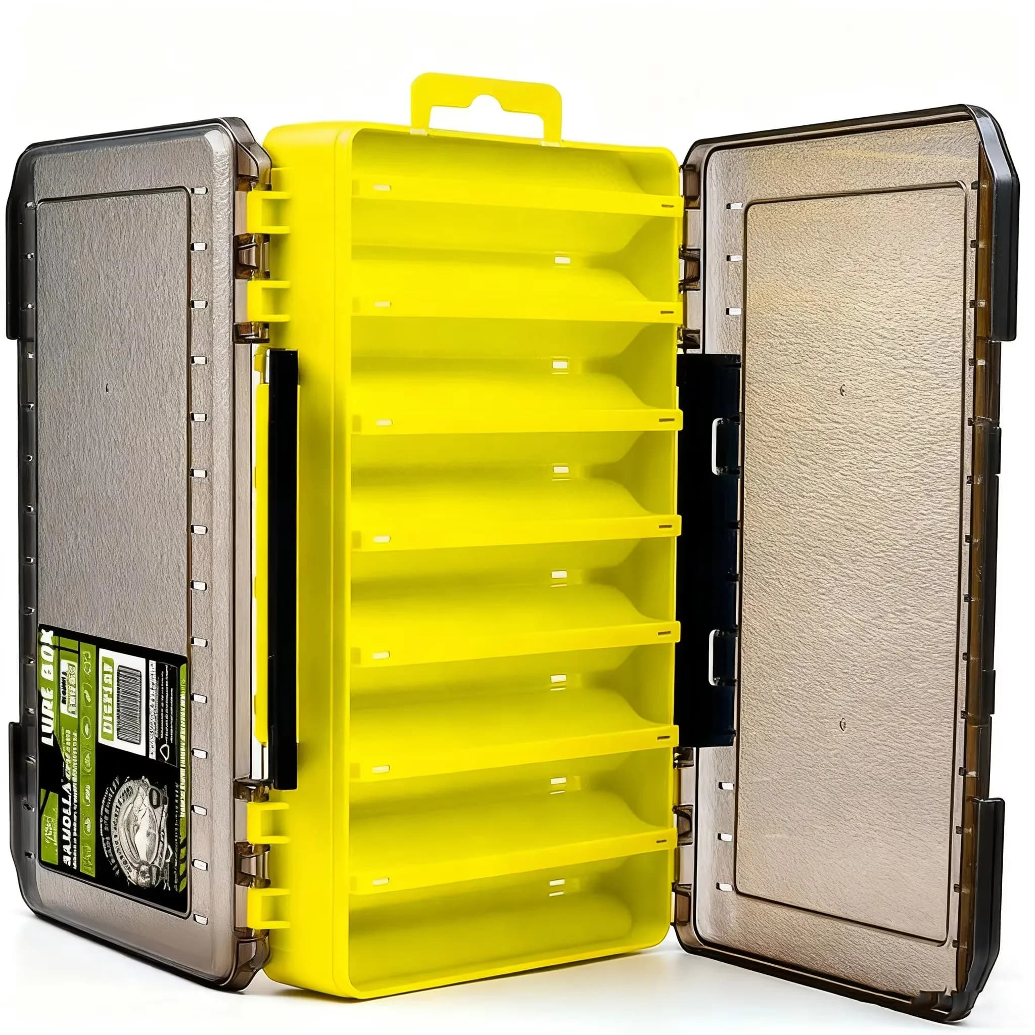 Double side waterproof bait box, portable, for storing baits, hooks and fishing accessories, suitable for salt water and sweet.
