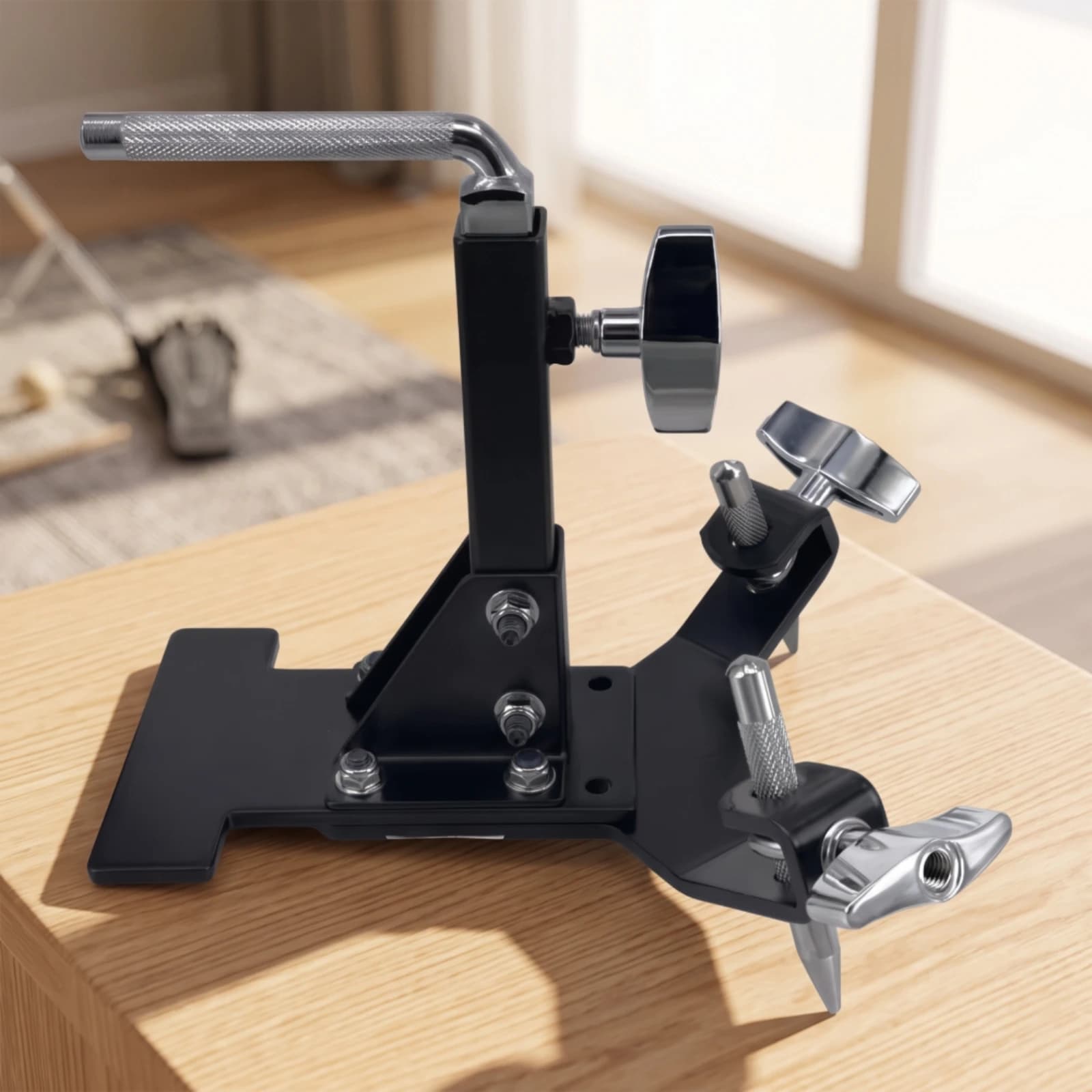 Drum Practice Coach Heavy Duty Practice Pad Stand with Mounting Arms Hardware Long-Lasting Universal for Drummers, Music Studio