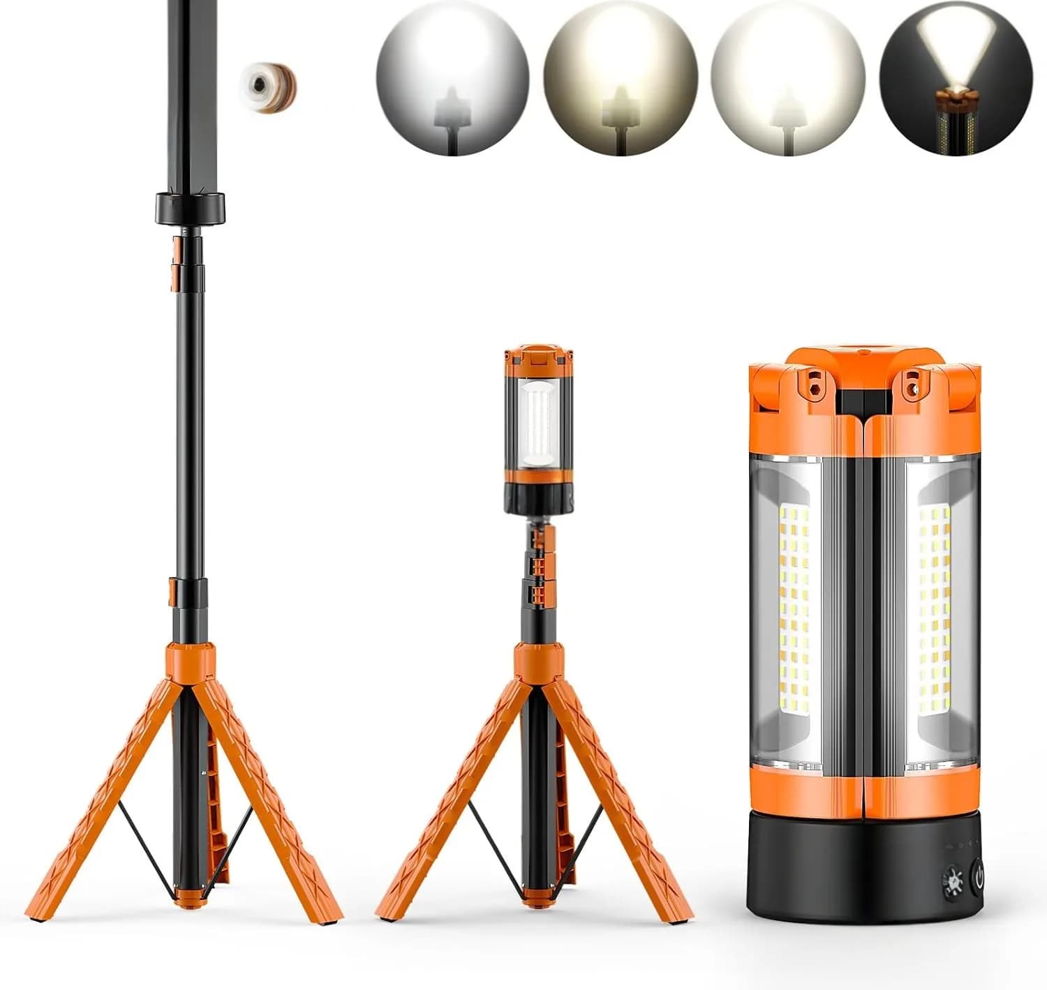 Nuovo lancio 9000mAh Lampada a LED ricaricabile a energia solare Treppiede Lampade da campeggio per esterni Lampada da lavoro a batteria con uscita massima 4500lm