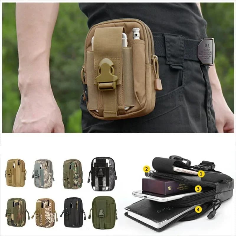 Marsupio tattico EDC Molle Marsupio Cintura Custodia per telefono Custodia per fondina Borsa da trasporto per strumenti per smartphone