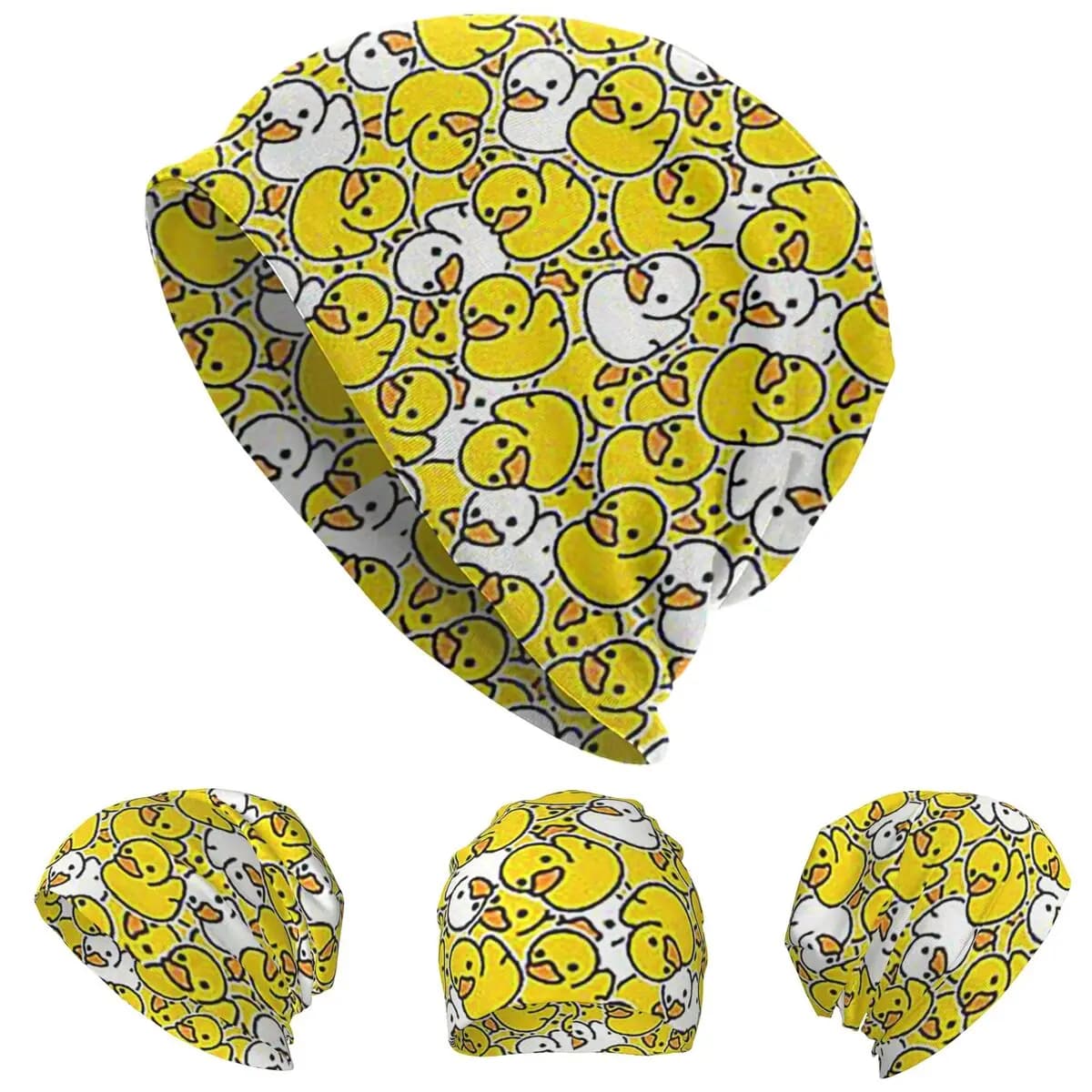 Rubber Duck Cute Pattern Design Skullies Beanies Hats Warm Autumn Winter Outdoor Cap Knitted Bonnet Caps for Unisex Adult