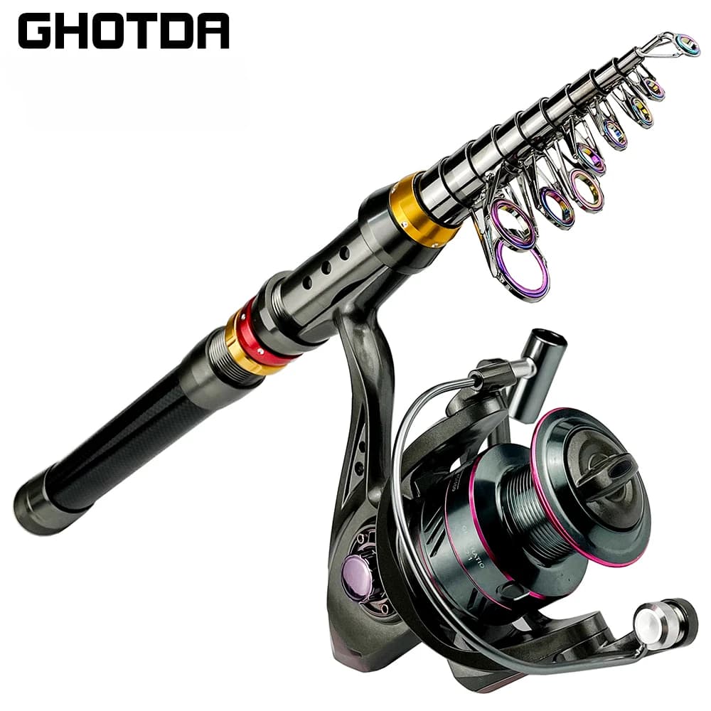 Canna da pesca spinning in fibra di carbonio da 1,8-3,6 m 13BB mulinello combinato canna da pesca telescopica kit mulinello da spinning resistenza massima 3-8 kg Pesca
