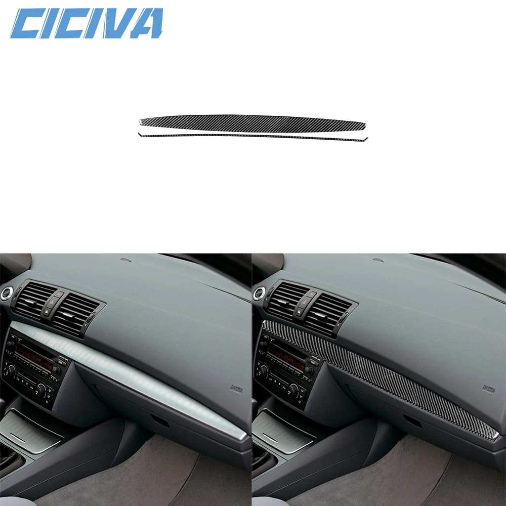 Per BMW serie 1 E81 E82 E87 E88 2008-2013 in fibra di carbonio Co-driver pannello strumenti striscia auto all'interno Trim accessori Sticker