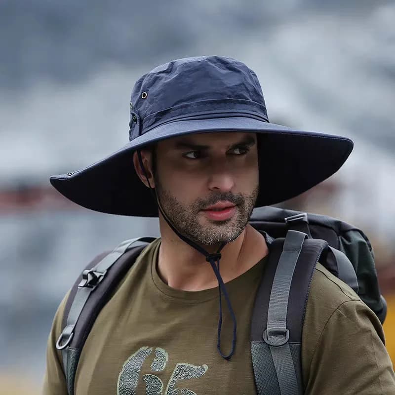 Cappello da cowboy occidentale per donna uomo, cappello da sole a tesa larga da pesca, berretto da safari con protezione UV per esterni di grandi dimensioni per l'escursionismo