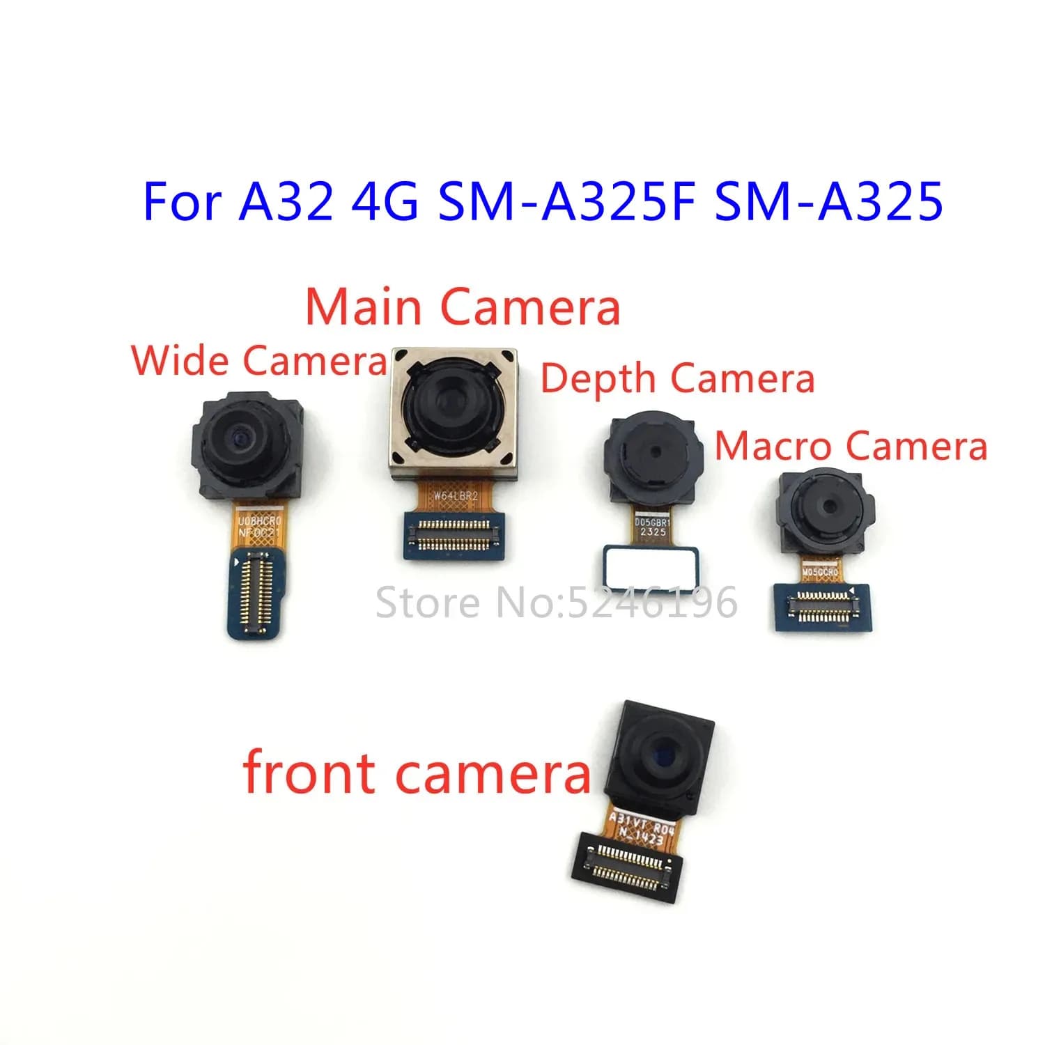1 pz Indietro grande Fotocamera Posteriore principale Modulo fotocamera frontale Cavo Della Flessione Per Samsung Galaxy A32 4G SM-A325F A32 4G SM-A325 Sostituire Parte