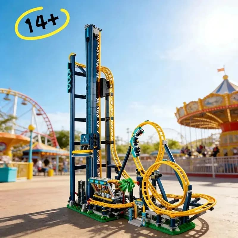 10303 Serie Creativa, Grande Giocattolo da Costruzione Montagne Russe Verticali, Blocchi da Costruzione per Adulti e Bambini, Regalo