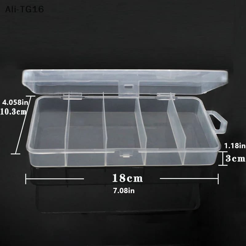 (YYY) 1Pc 2025 Transparent 5 Cell Fishing Equipment Box Durable bait and tool organizer Fishing hooks for bait Equipment Waterproof storage box
