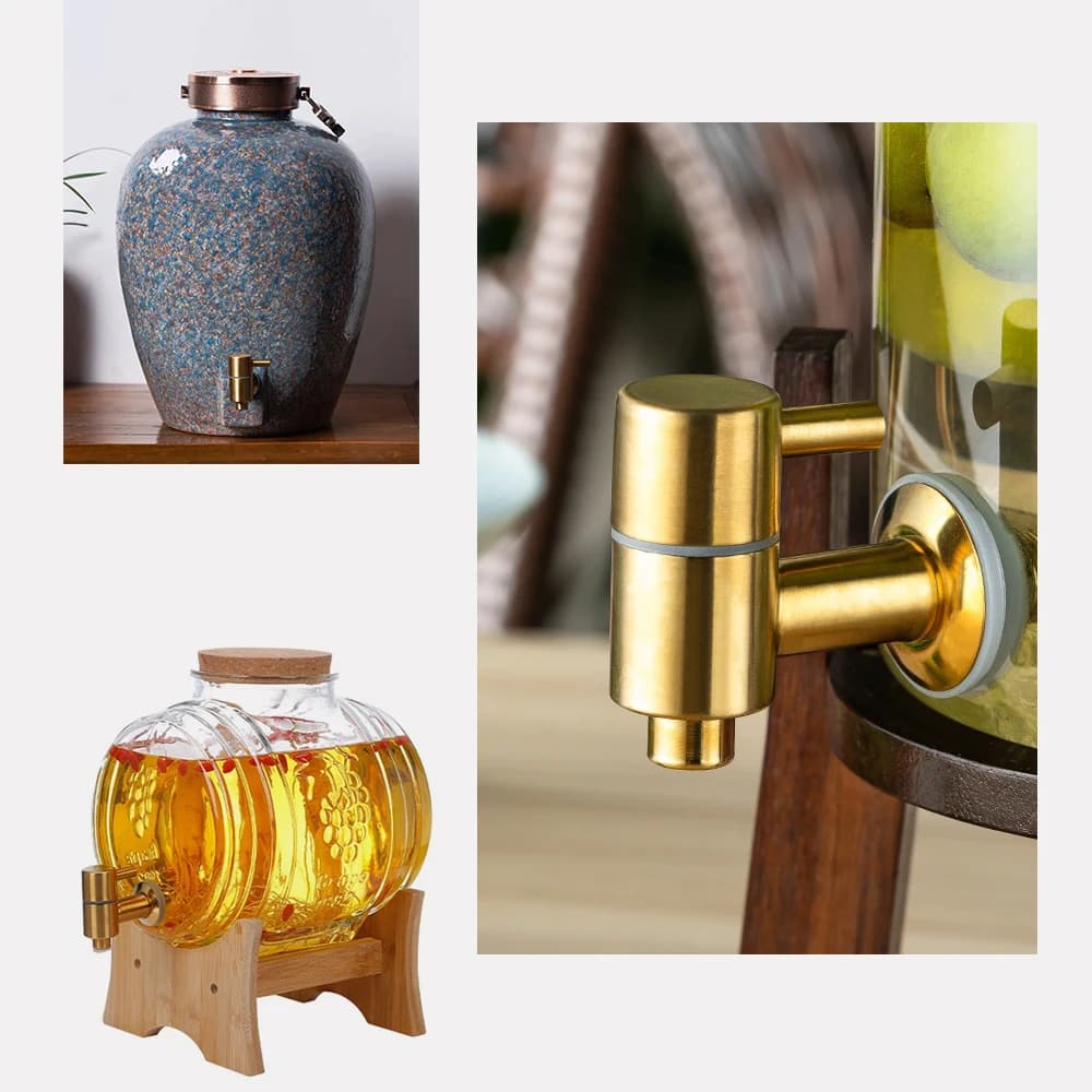 12-16mm Barile di vino Rubinetto Rubinetto Nichel Oro Rosa Succo di birra Distributore di bevande Rubinetto Porta acqua Valvola Tamburo di vetro Keeper Rubinetto