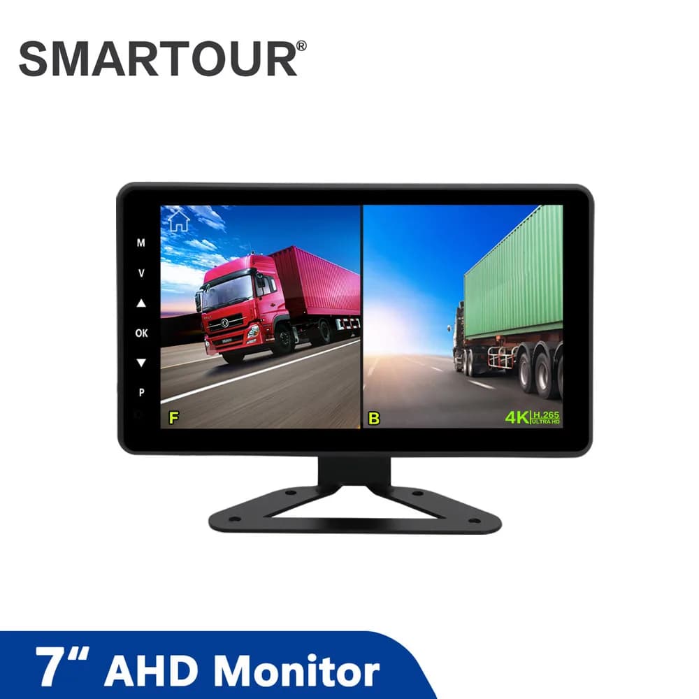 Smartour 2CH 1080P Digital AHD Video Recorder with 10 Inch IPS Screen for Car, Truck and Bus, Retromarcia Camera Waterproof with Night Vision