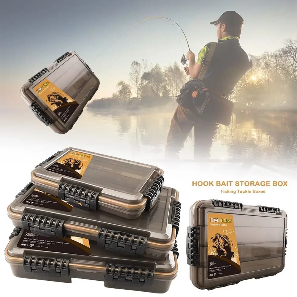 Box Bag with Hooks Separators, Multi-spartment Case for Fishing Equipment, Waterproof and Multifunction