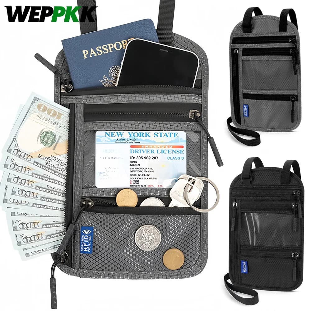 Porta passaporto da 1 pezzo per famiglie, portafoglio con blocco RFID, organizer per documenti da viaggio, custodia multi-passaporto, portatile ed elegante