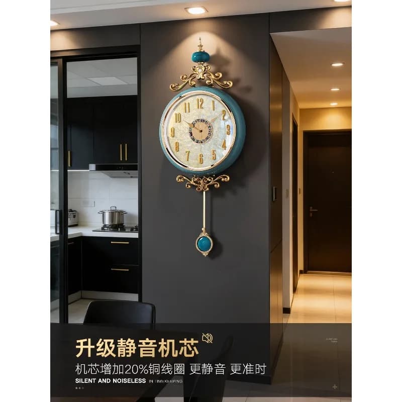 Orologio da parete creativo in stile europeo di lusso leggero, dall'aspetto suggestivo, orologi e cronometri da appendere alla parete, per il soggiorno di casa.