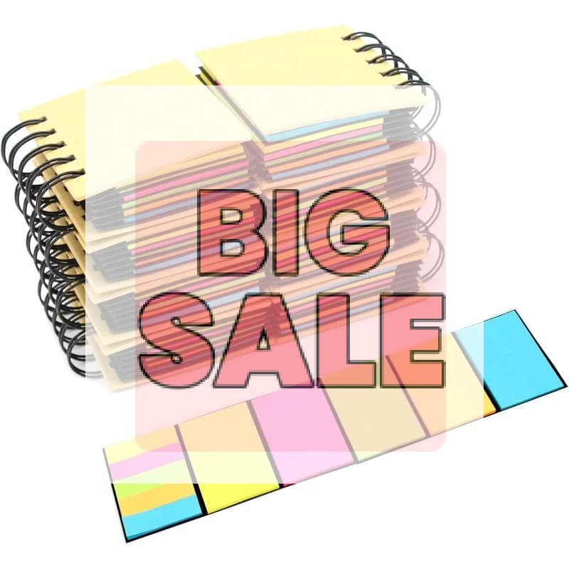Combination Sticky Note Hardcover Memo Pad Small Spirals Notebook Colorful Note Pad School Supplies For Student