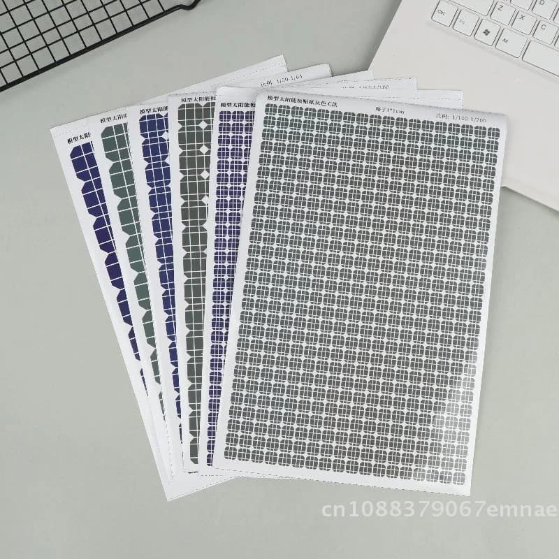 [ZYAS] Adesivi per simulazione pannelli fotovoltaici grigio/blu, fai da te, per modellismo, con colla sul retro, non creativi/nuovi