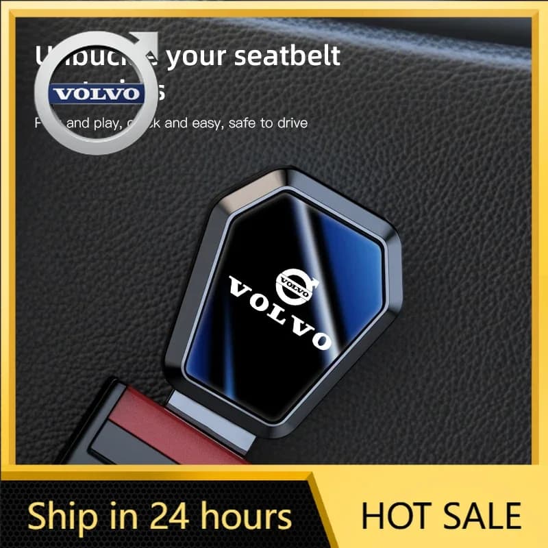 Nuovo 2026: Clip di estensione per cintura di sicurezza auto con emblemi Volvo, fibbia di blocco per Volvo XC90 V90 V60 XC60 V40 S80 S60 S90 C40