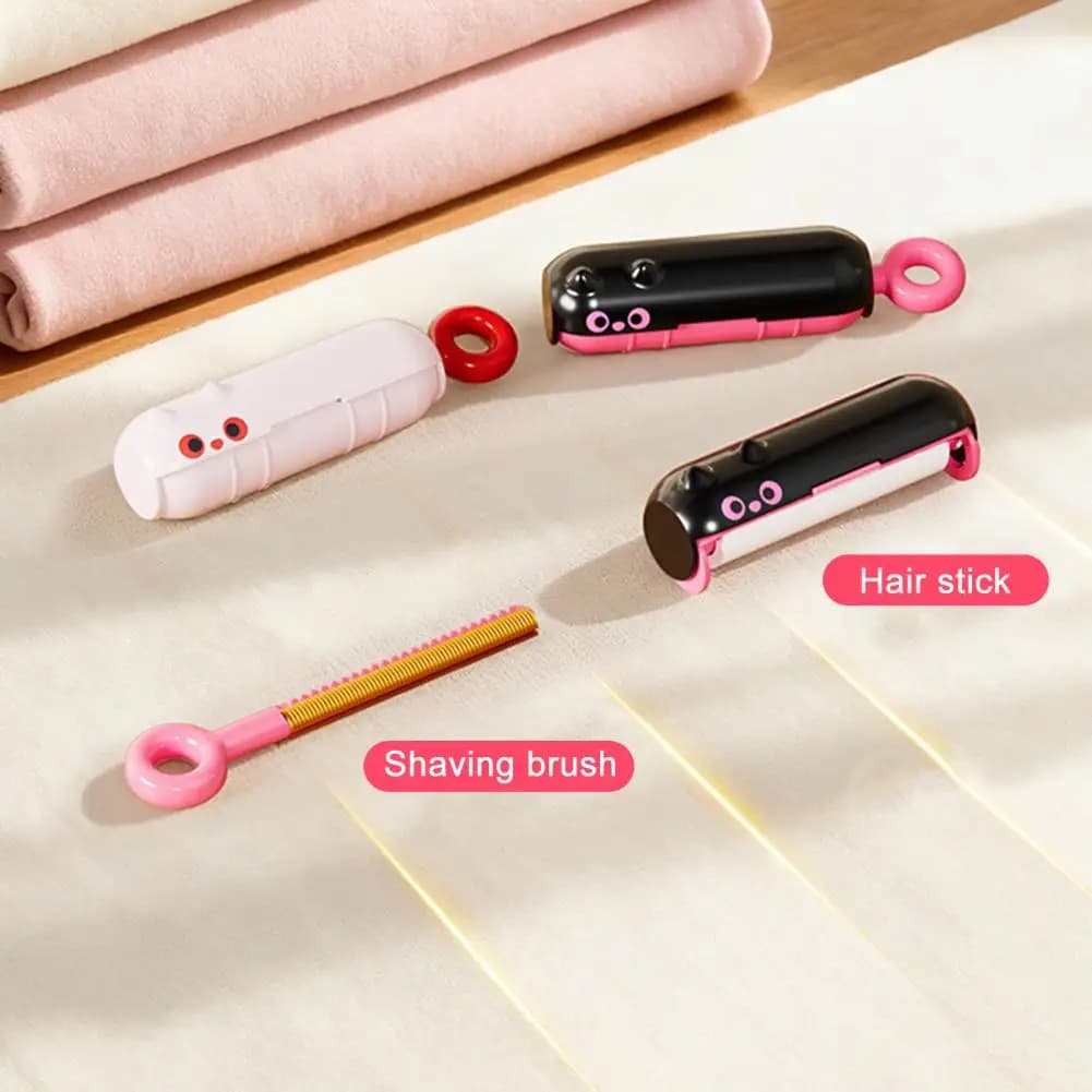 Rullo Levapelucchi 2-in-1 a Forma di Gatto, Portatile con Anello per Appendere, Lavabile e Riutilizzabile, Rullo Adesivo per Tessuti