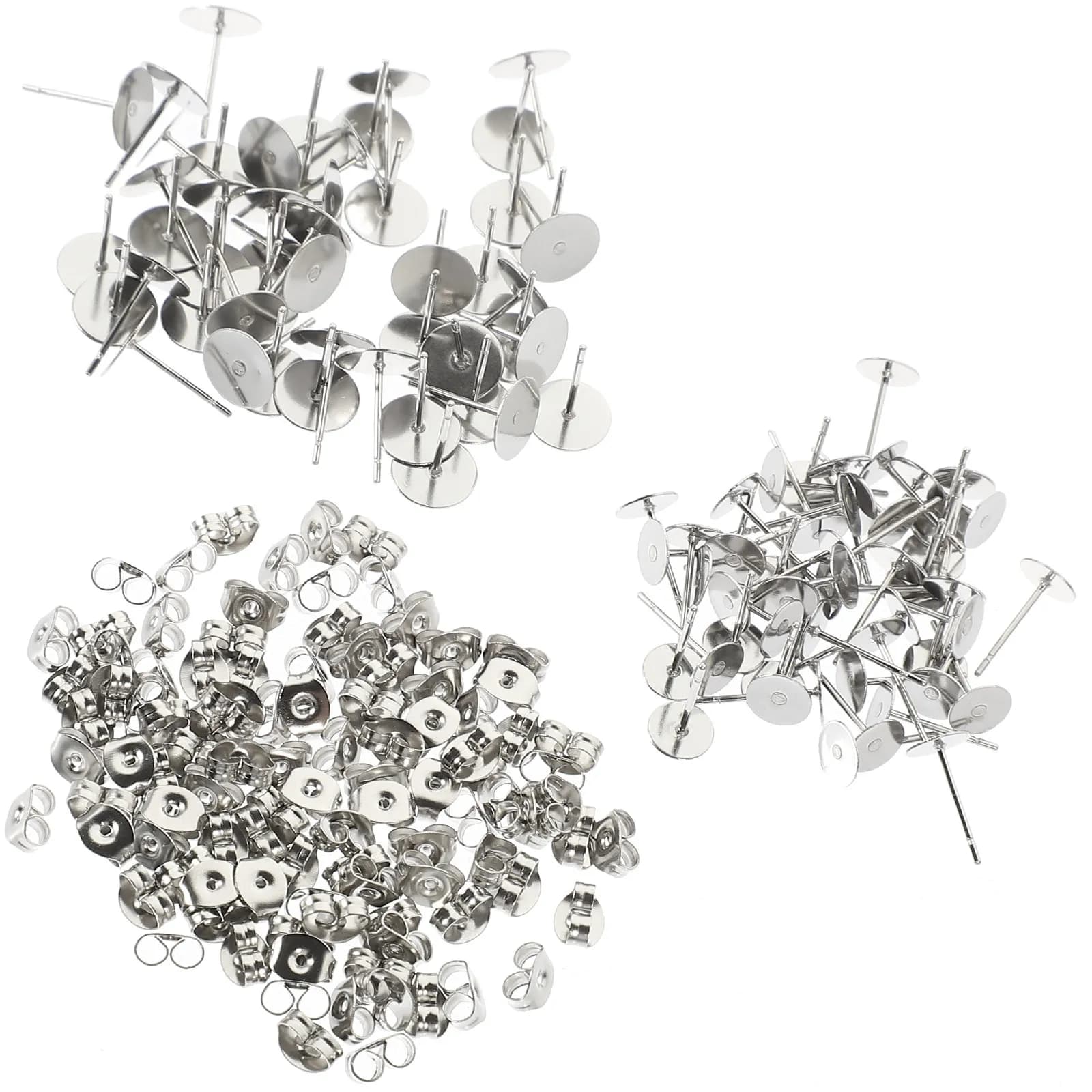2 Confezioni di Accessori per Orecchini: Perni e Chiusure Stabili in Acciaio Inossidabile, Kit Materiali Fai-da-te per la Creazione di Orecchini, Chiusure di Ricambio e Colla per Strass