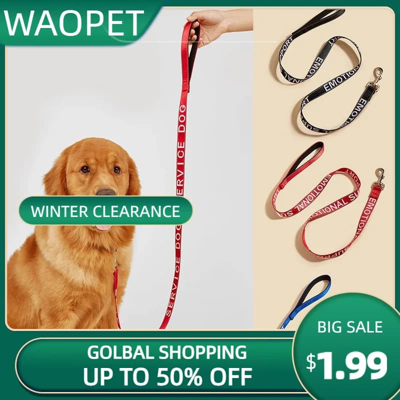 Guinzagli per cani con manico imbottito, cintura di piombo riflettente, supporto emotivo per cani da servizio di lavoro, corda in nylon resistente, carlino carlino