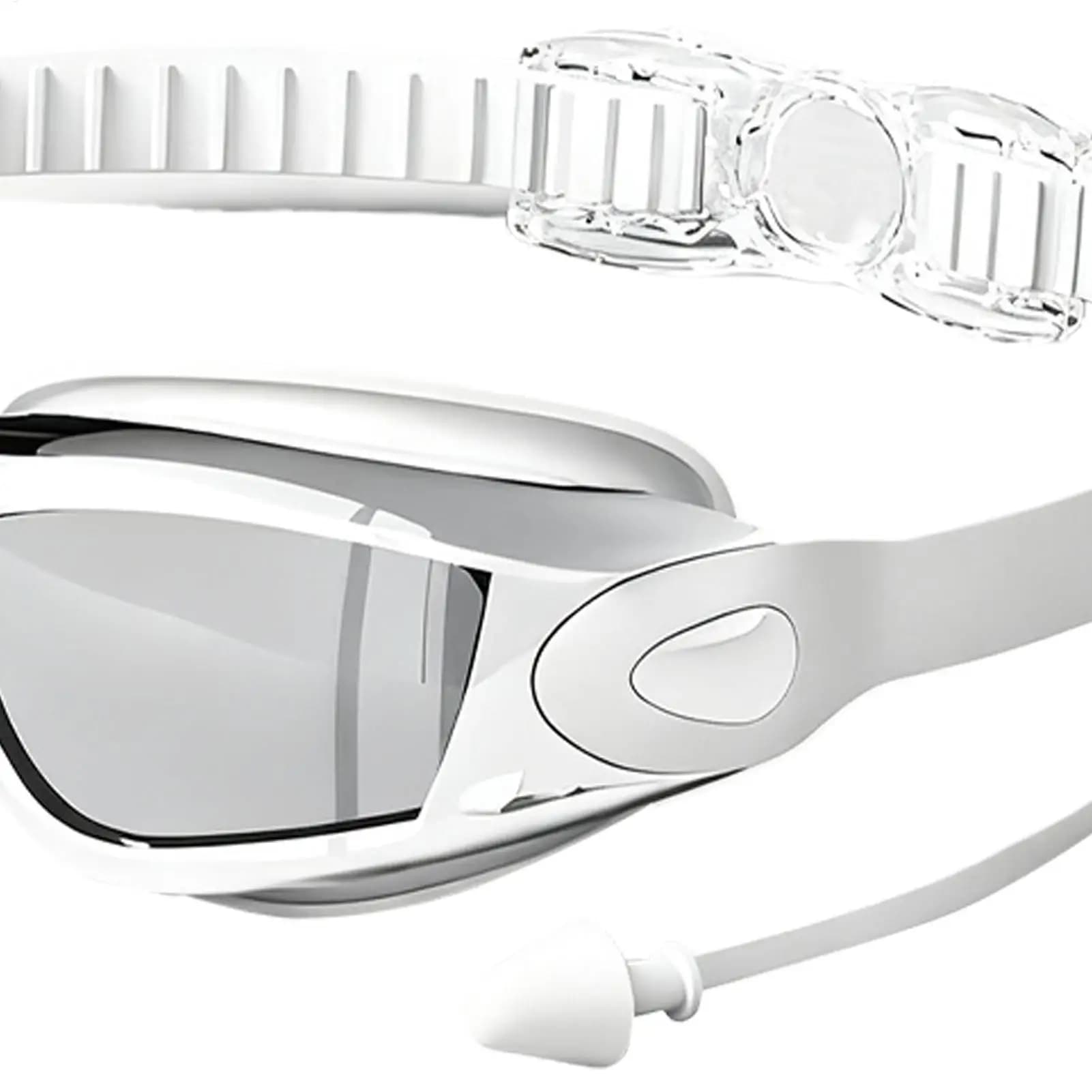 Adult Swimwear Water-proof Glasses with Nose Clip Adjustable Strap Pool Glasses for Women Men Beginners