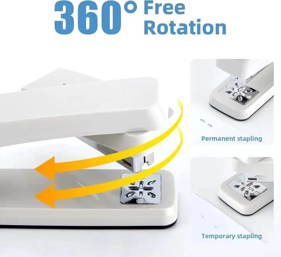 360 ° Cucitrice rotativa Cucitrici creative per rilegatura della colonna vertebrale centrale con punti metallici 24/6 24/8 Strumenti per rilegatura di libri multiposizione