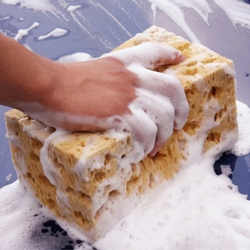 Spugna per lavaggio auto 17*11*9 CM, blocco spugna a nido d'ape di grandi dimensioni per la pulizia di auto e moto, strumento per la rimozione della polvere e la pulizia dell'auto