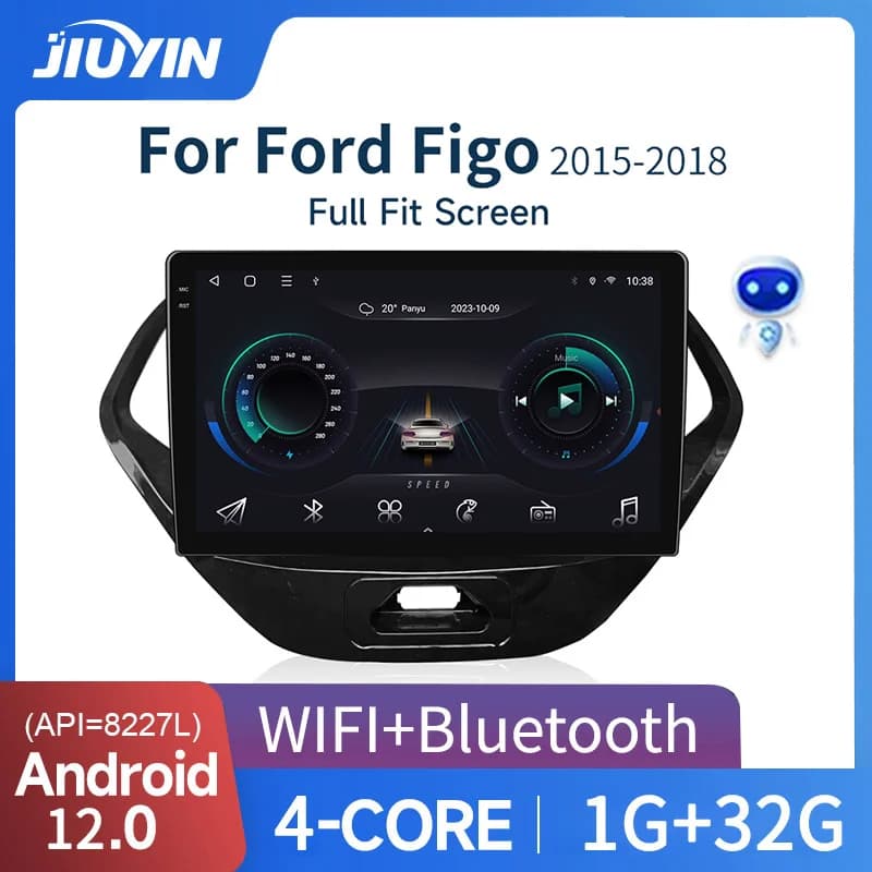 JIUYIN 2 Din Car Android Radio lettore multimediale per Ford Figo 2015-2018 schermo HD Bluetooth USB Carplay MP5 FM Stereo GPS DSP