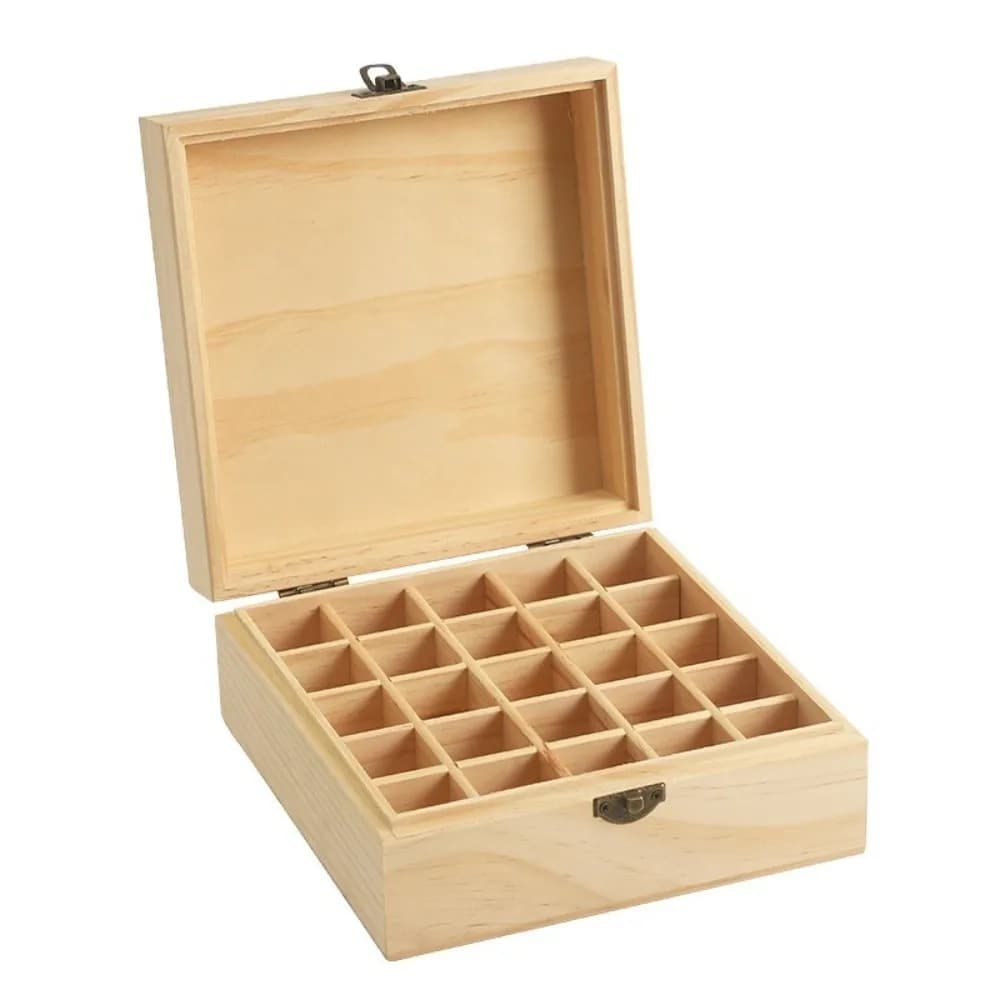 Nuova scatola di immagazzinaggio di oli essenziali in legno 12/15/16/25 slot Contenitore per aromaterapia durevole Custodia per olio essenziale per uso domestico