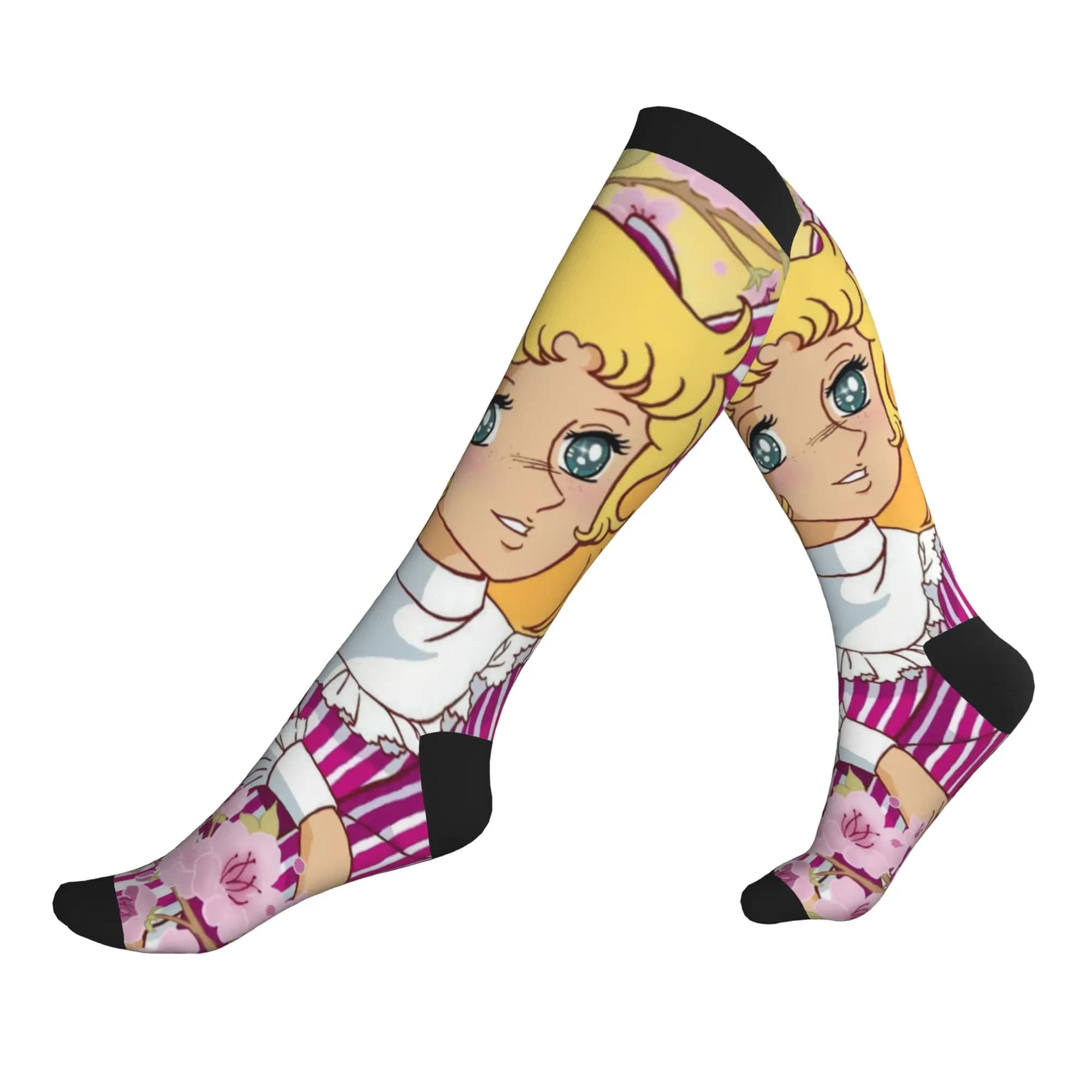 Fashion Men's Girls Comics Animation Candy Candy Dress Socks Unisex Warm Comfortable 3D Printed Sports Compression Socks