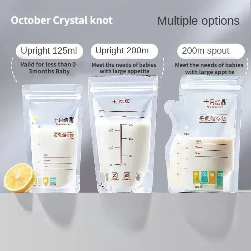 30/36Pcs Breast Milk Storage Fresh Bags 200ML Safe BPA Free Milk Storage And Freezing Bag Container For Baby Infants Newborn