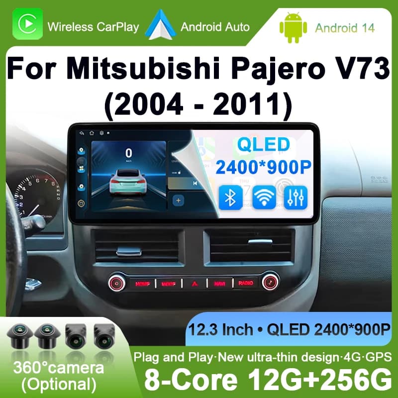 Adattatore CarPlay Wireless Modulo Auto Android Per Mitsubishi Pajero V73 2004 2005 2006 2007 2008 2009 2010 2011 Schermo di visualizzazione multimediale per autoradio Bluetooth