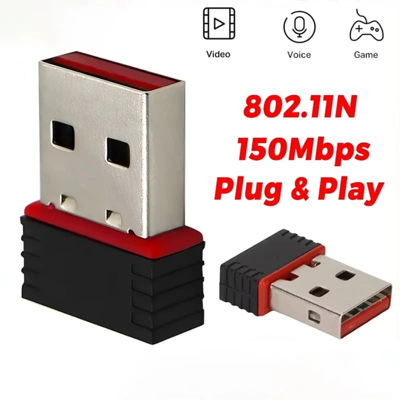 WiFi Plug and Play Mini USB Wireless 2.4 GHz Network Adapter Ethernet 150Mbps Receiver USB 2.0 Dongle 802.11AX for Laptop