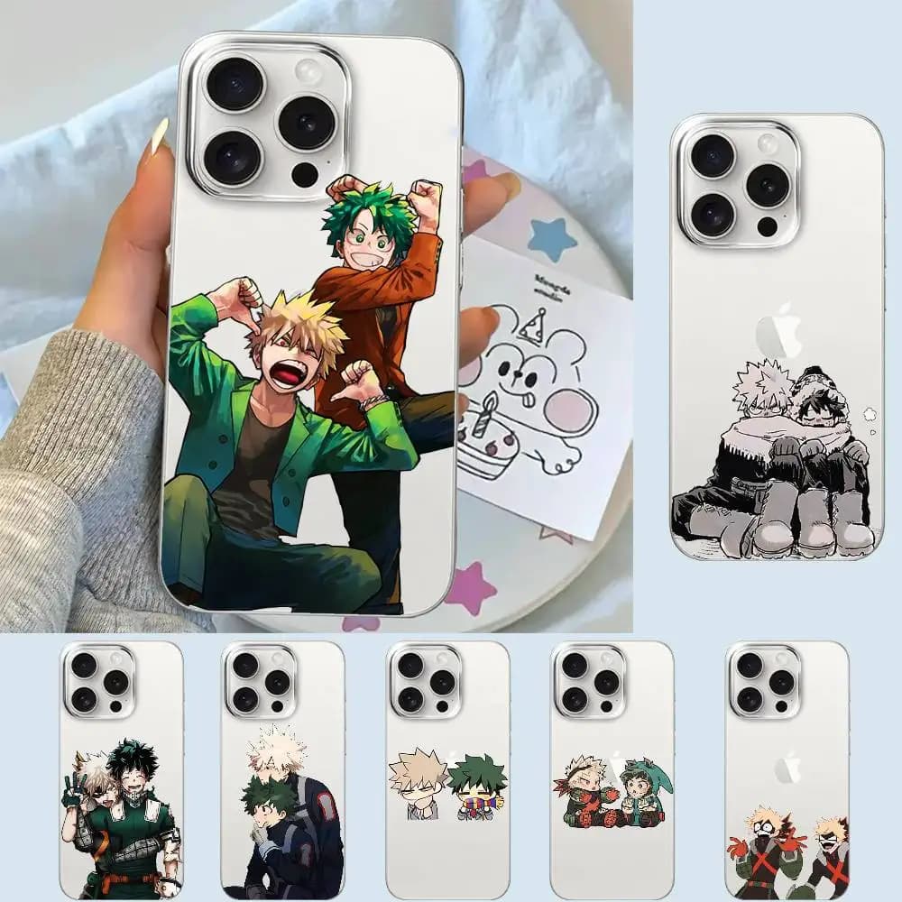 Cover per telefono trasparente My Hero Academia per iPhone 17 16 15 14 Plus 13 12 11 Pro Max