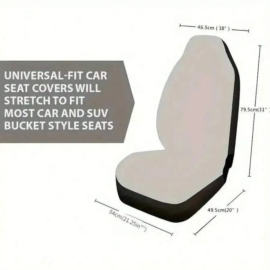 Universal Fit Car Seat Cover With Cat And Floral Pattern For Front Seat, Stretchable For Cars SUVs Trucks