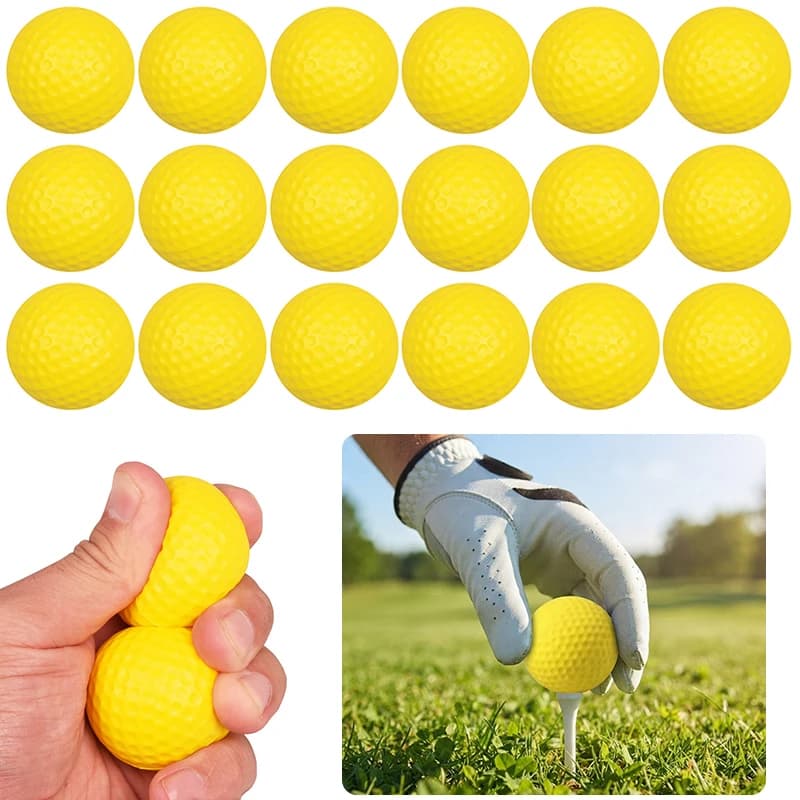 6/12PCS Yellow PU Golf Balls Premium Yellow Golf Practice Ball for Home Office Backyard Dogs Fetch Chase Activity Family Fun ZYF