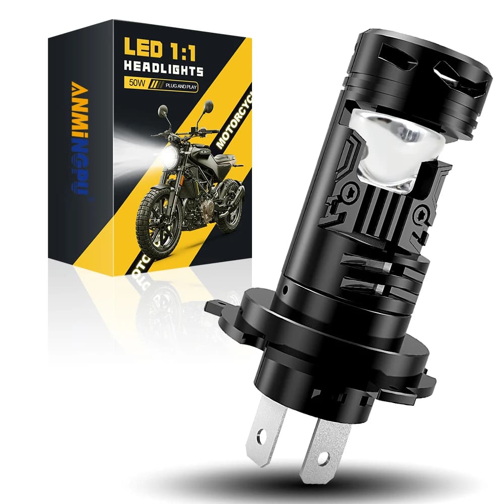 NLpearl 1 pz H4 Proiettore A LED Mini Lente Auto H4 Faro A LED Proiettore A Fascio Alto Basso Len Wireless Plug & Play Lampada Del Motociclo 12 V