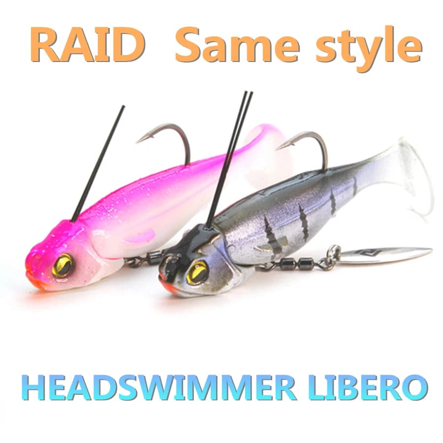 LURETV Japan imported RAID HEADSWIMMER LIBERO lead belly rotating sequin t-tail sea bass bait