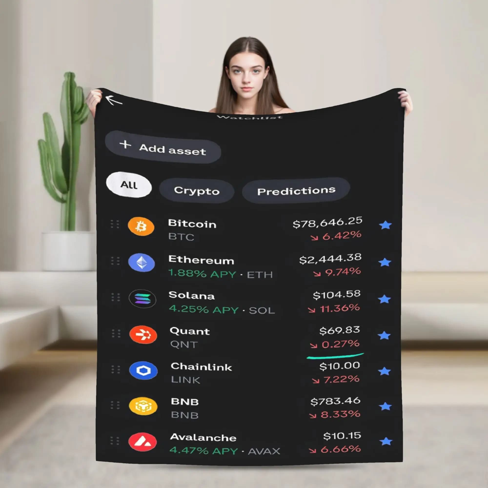 Coperta in flanella per letto, divano e letto singolo, con design a tema Cripto, Interfaccia Wallet, Tecnologia, Finanza e Beni Digitali