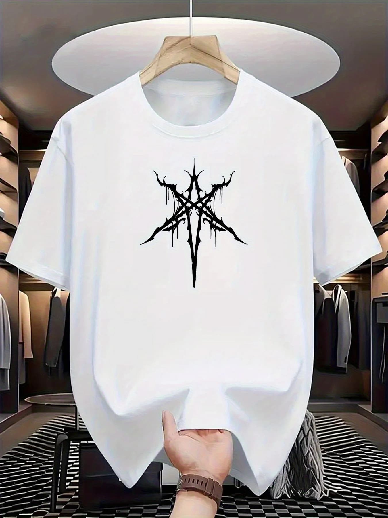T-shirt casual da uomo a maniche corte - T-shirt estiva nera traspirante e ad asciugatura rapida, girocollo classico, lavabile in lavatrice