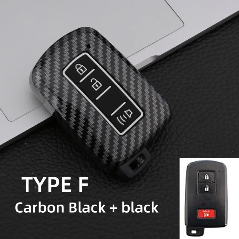 Nuovo Carbonio ABS 2/3/4 Pulsante Chiave Dell'automobile Della Copertura Della Cassa Per Toyota RAV4 Highlander Avalon Sequoia Tundra Tacoma 4Runner Land Cruise Prius