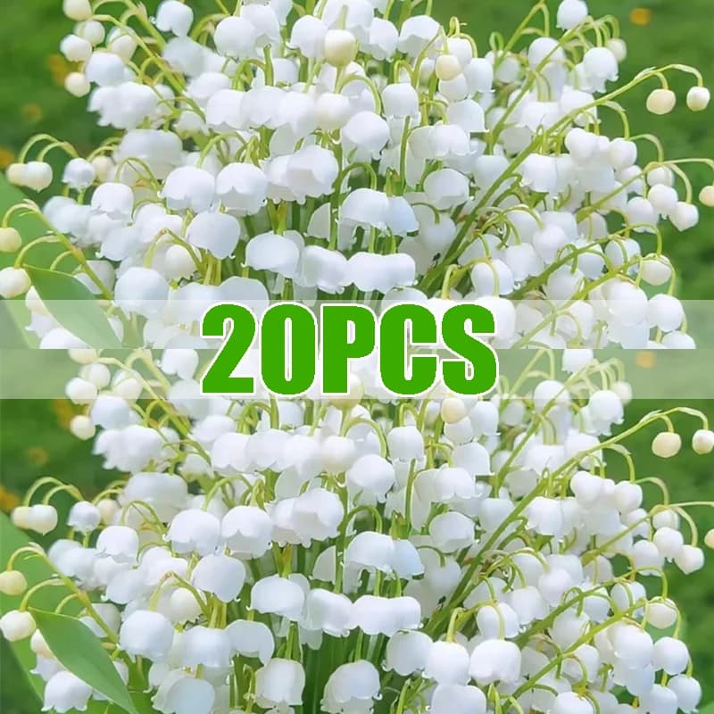 20/1 pezzi fiore artificiale campana giglio valle fiore plastica casa scrapbooking decorazione natalizia festa di nozze pianta verde