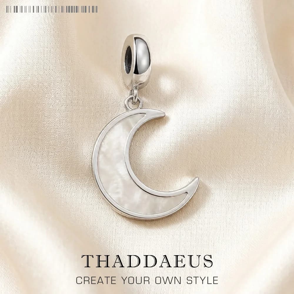 Charm Pendant Moon Shell Europe Accessories Club Good Sweet Jewelry For Women Spring Gift In 925 Sterling Silver
