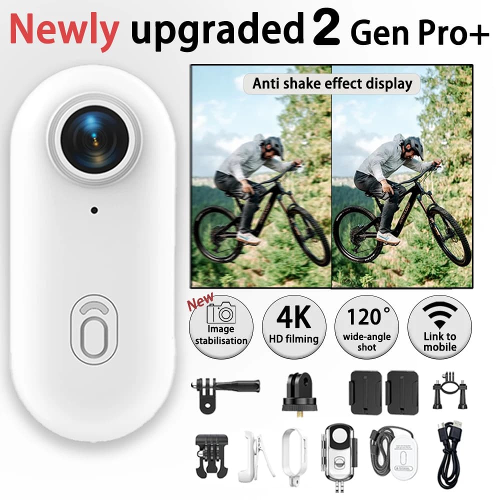 Sports Camera 4K FHD 1080P to wear in the Helmet for Moto, Bike, Open Sports, Mini Action Camera for Video and Vlog Recording