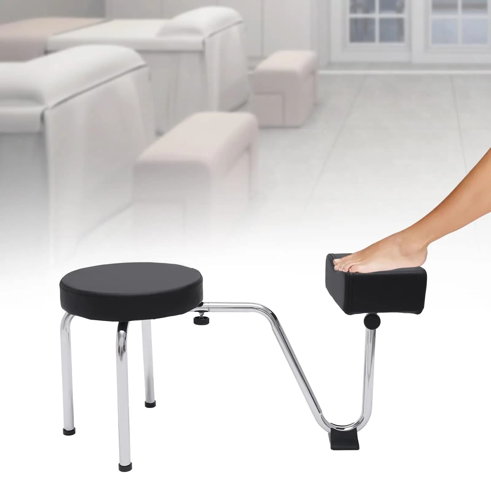 Sgabello per poggiapiedi per pedicure, sgabello per pedicure regolabile in altezza e lunghezza con poggiapiedi, poggiagambe per pedicure, supporto per poggiapiedi, Co