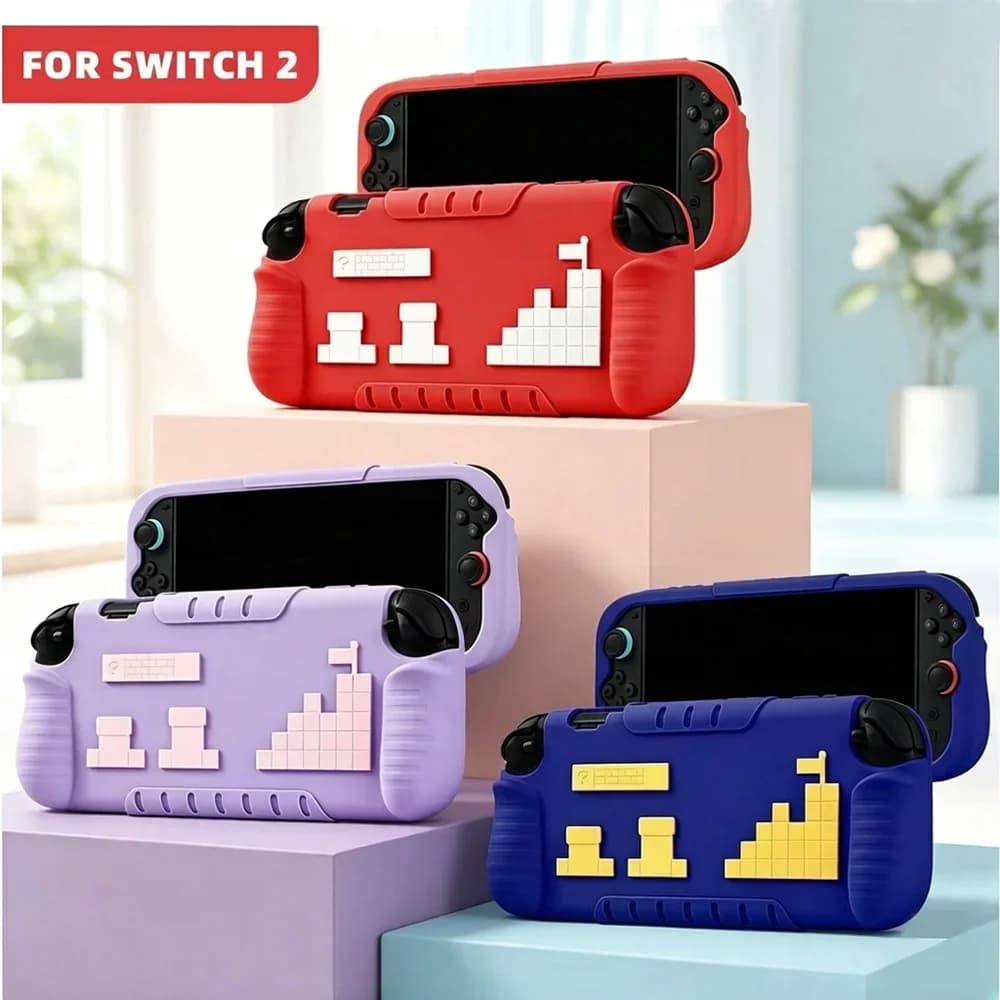 Silicone Case Compatible with Nintendo Switch 2 (2025) with Game Card Slots - Protective Cover with Ergonomic Grip Case