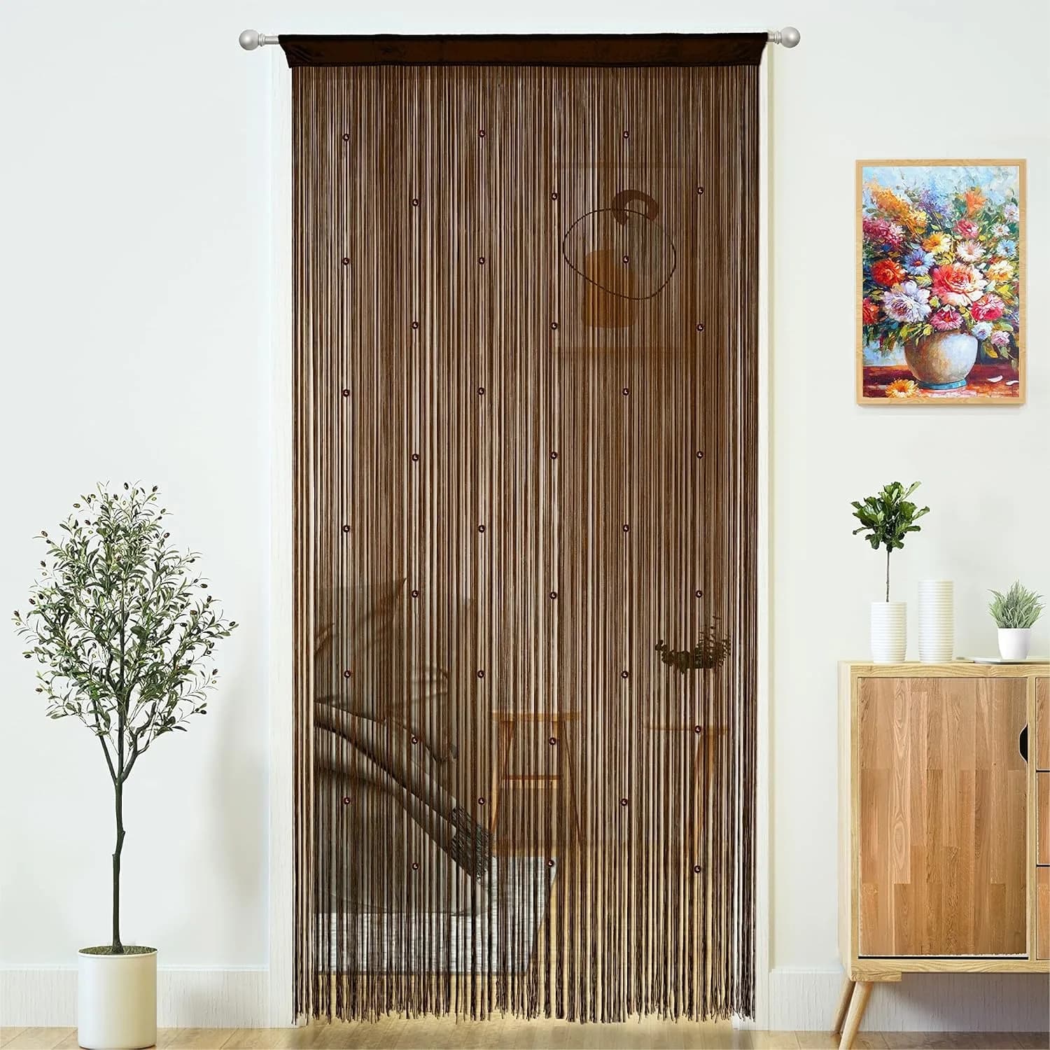 Tende a stringa con perline per porte, tende a frange pendenti, stile hippie, per finestre, corridoi, ingressi, pareti, armadi, camere da letto