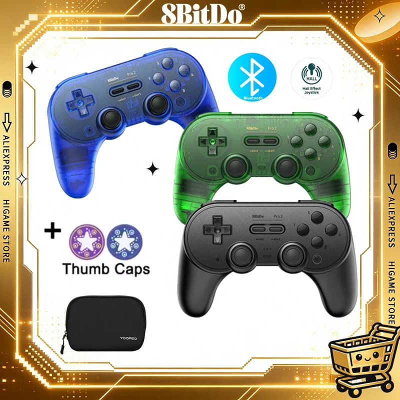 8Bitdo Pro 2 Joystick effetto Hall Controller Bluetooth Gamepad wireless per Nintendo Switch PC mac OS Android Steam Raspberry Pi