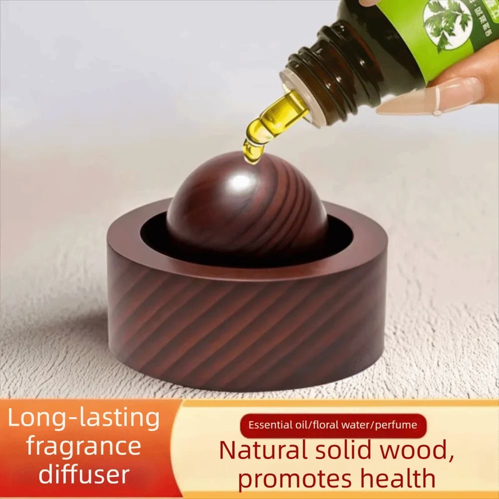 Long-lasting Fragrance Retention Wood Ornaments Spherical Essential Oil Fragrance Diffuser for Aromatherapy Car Decoration