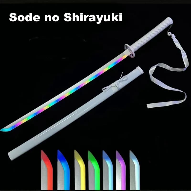 Spada Laser Sfumata BLEACH Katana Sode no Shirayuki, Accessorio Cosplay Anime, Otto Colori Commutabili Liberamente con Cintura e Supporto per Spada
