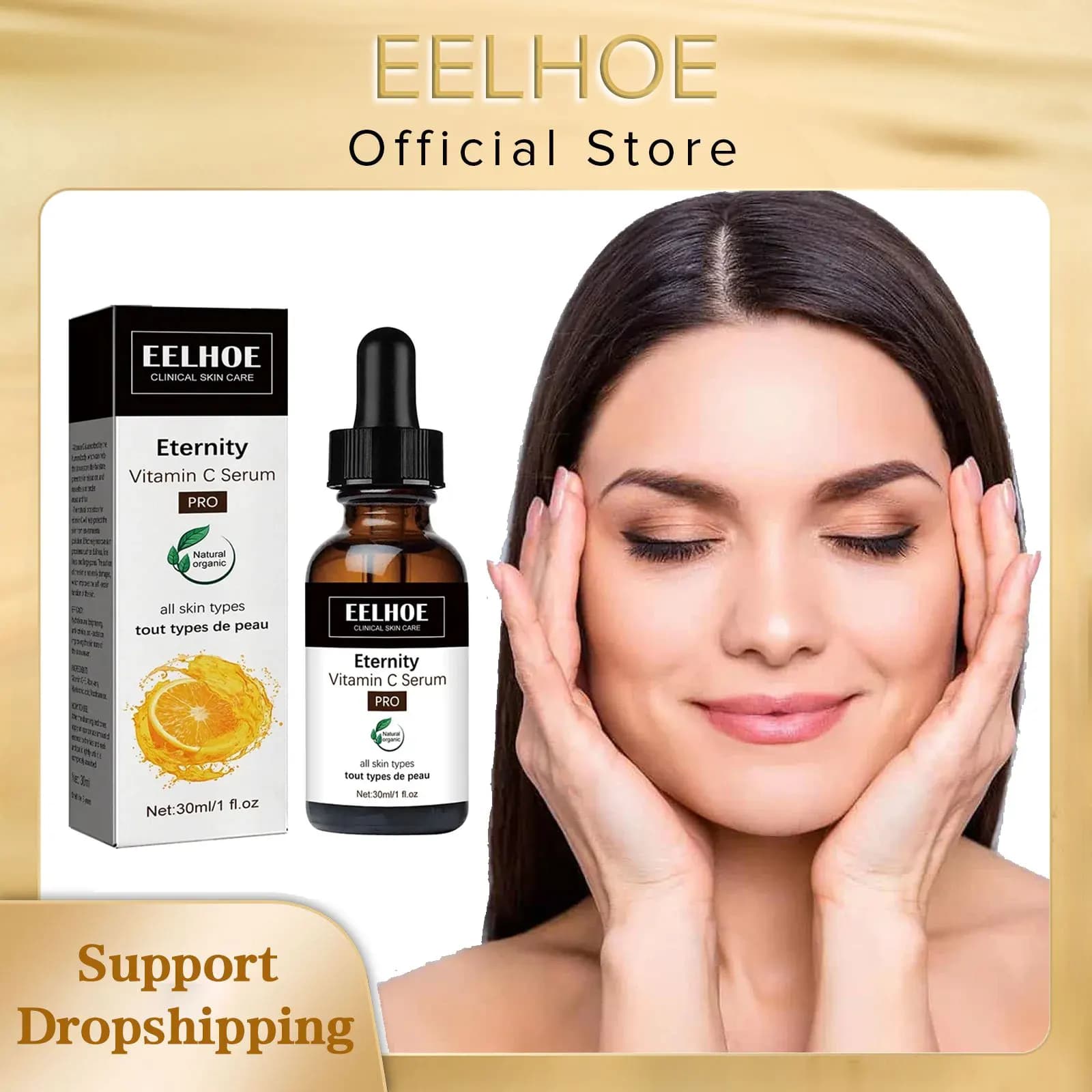 EELHOE vitamin C serum for face moisturizing oil control reduces pores anti-wrinkle stains deep fade line Fine serum whitening VC